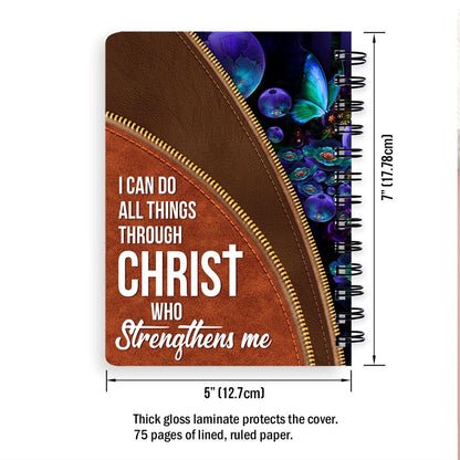 I Can Do All Things Through Christ Personalized Spiral Notebook, Scripture Gifts For Christian