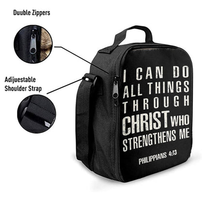 I Can Do All Things Through Christ Philipians 4 13 Lunch Bag, Christian Lunch Bag, Religious Lunch Box For School, Picnic