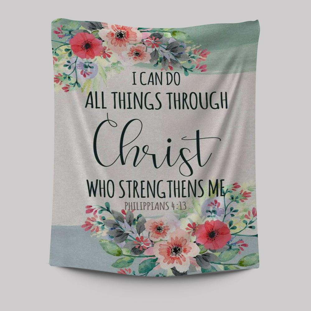 I Can Do All Things Through Christ Philippians 413 - Bible Verse Wall Decor Art - Bible Verse Wall Decor - Scripture Wall Art
