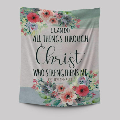I Can Do All Things Through Christ Philippians 413 - Bible Verse Wall Decor Art - Bible Verse Wall Decor - Scripture Wall Art