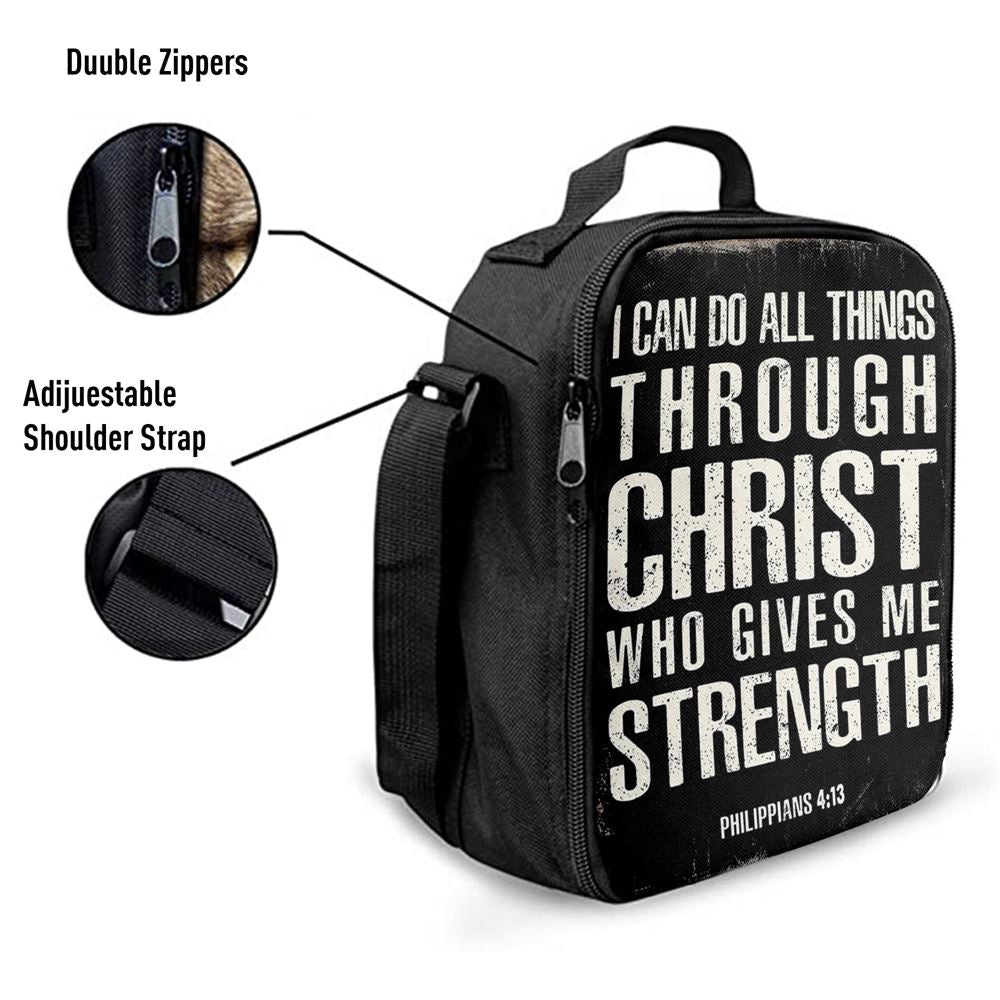 I Can Do All Things Through Christ Philippians 4 13 Lunch Bag, Christian Lunch Bag, Religious Lunch Box For School, Picnic