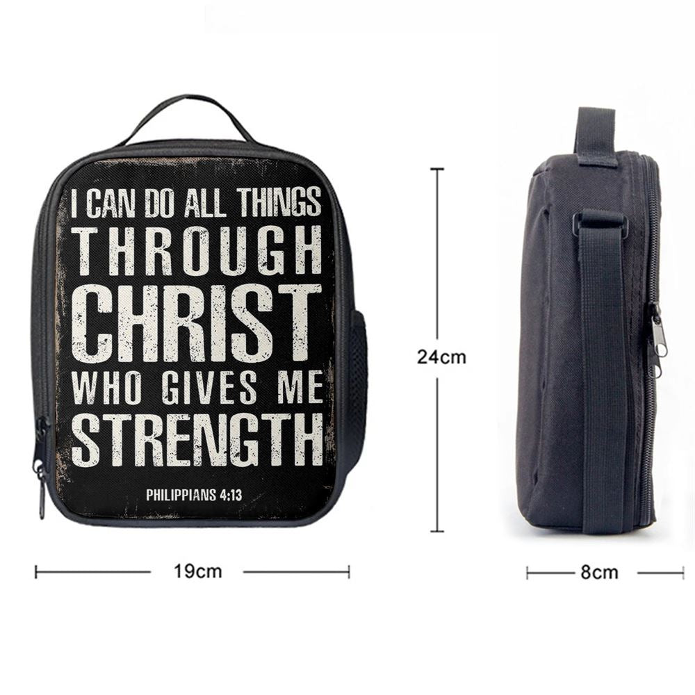 I Can Do All Things Through Christ Philippians 4 13 Lunch Bag, Christian Lunch Bag, Religious Lunch Box For School, Picnic