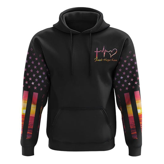 I Can Do All Things Through Christ Sunset Beach All Over Print 3D Hoodie, Christian Hoodie, Christian Sweatshirt, Bible Verse Shirt