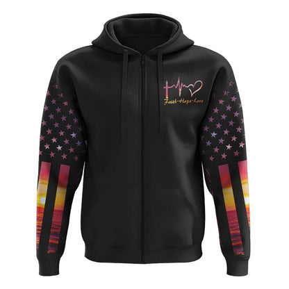 I Can Do All Things Through Christ Sunset Beach All Over Print 3D Hoodie, Christian Hoodie, Christian Sweatshirt, Bible Verse Shirt