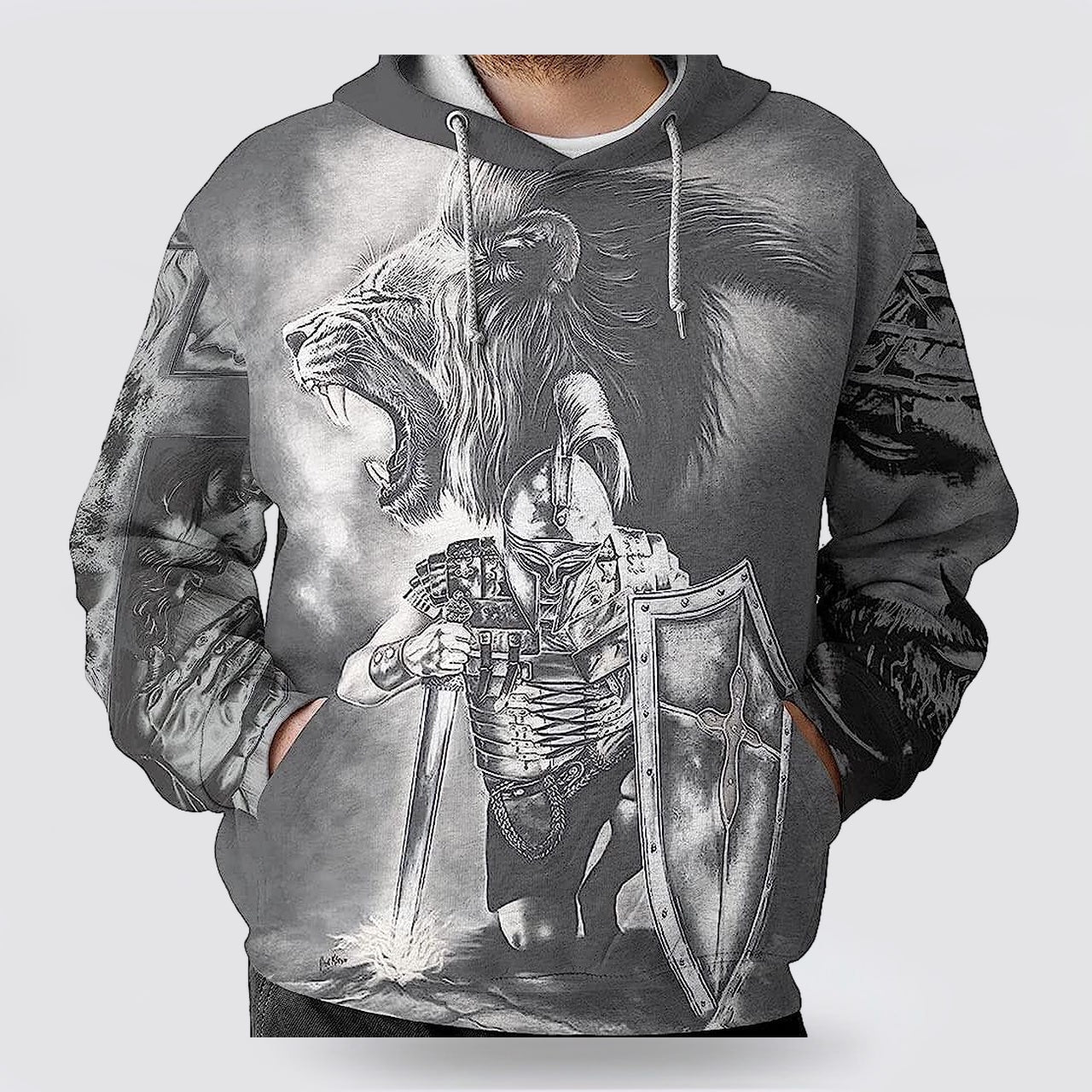 I Can Do All Things Through Christ The Warrior Of Christ Lion 3D Hoodies For Women Men, God 3D Printed Hoodie, Christian Apparel Hoodies