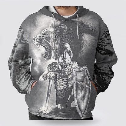 I Can Do All Things Through Christ The Warrior Of Christ Lion 3D Hoodies For Women Men, God 3D Printed Hoodie, Christian Apparel Hoodies