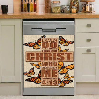 I Can Do All Things Through Christ Who Strengthens Me Dishwasher Cover, Jesus And Girl On The Beach Dishwasher Stickers, Christian Kitchen Decor