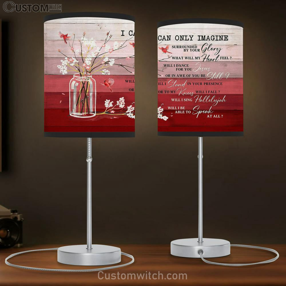 I Can Only Imagine Baby Flower Cardinal Table Lamb Gift - Bible Verse Table Lamb - Religious Bedroom Decor