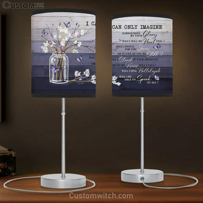 I Can Only Imagine Baby Flower Purple Butterfly Table Lamb Gift - Bible Verse Table Lamb - Religious Bedroom Decor
