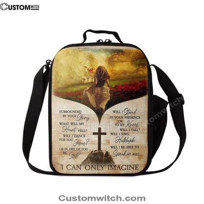 I Can Only Imagine Beautiful Girl Jesus Hand Lunch Bag, Christian Lunch Bag, Religious Lunch Box For School, Picnic