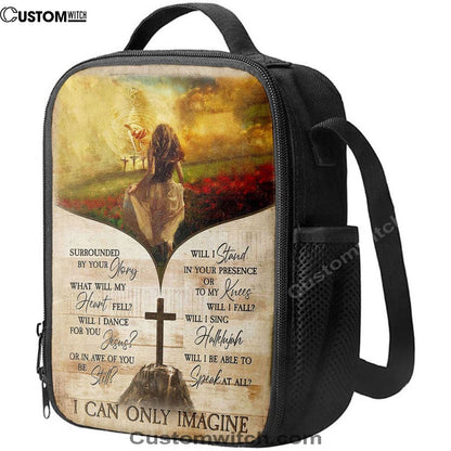 I Can Only Imagine Beautiful Girl Jesus Hand Lunch Bag, Christian Lunch Bag, Religious Lunch Box For School, Picnic