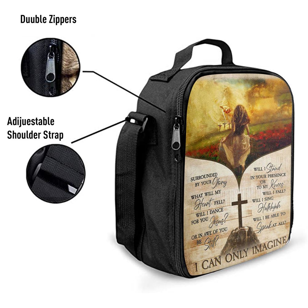 I Can Only Imagine Beautiful Girl Jesus Hand Lunch Bag, Christian Lunch Bag, Religious Lunch Box For School, Picnic