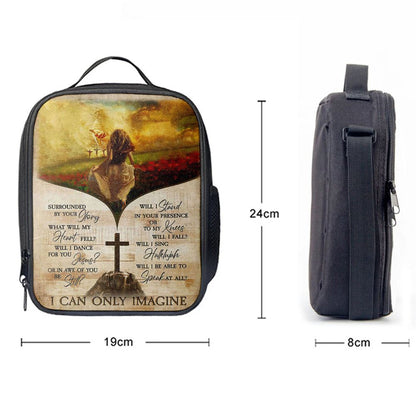 I Can Only Imagine Beautiful Girl Jesus Hand Lunch Bag, Christian Lunch Bag, Religious Lunch Box For School, Picnic