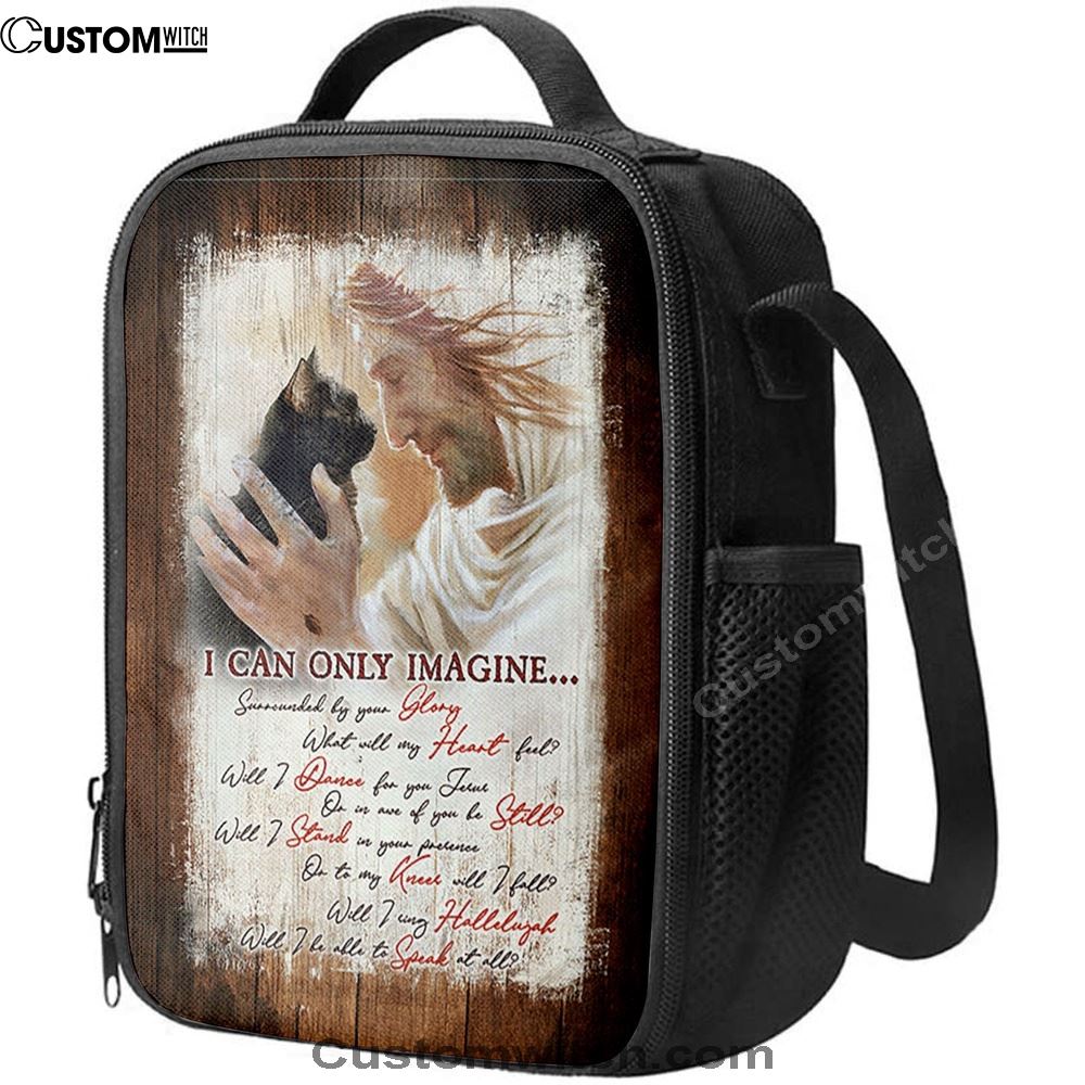 I Can Only Imagine Black Cat Jesus Lunch Bag, Take My Hand Lunch Bag, Christian Lunch Bag, Religious Lunch Box For School, Picnic