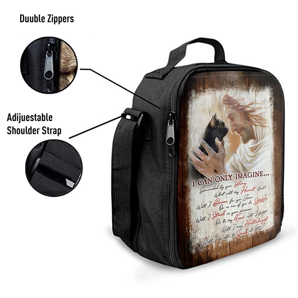 I Can Only Imagine Black Cat Jesus Lunch Bag, Take My Hand Lunch Bag, Christian Lunch Bag, Religious Lunch Box For School, Picnic