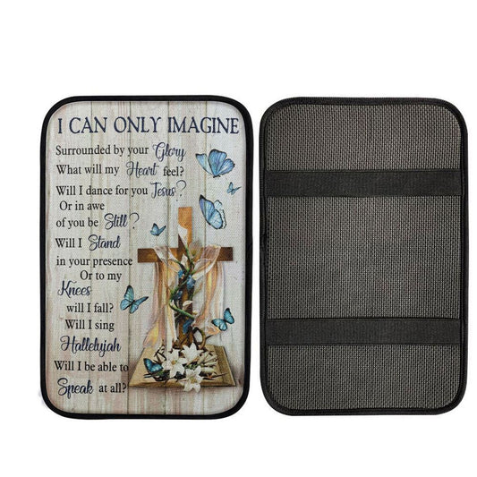 I Can Only Imagine Butterflies Cross Christian Car Center Console Cover, Cross Car Interior Accessories