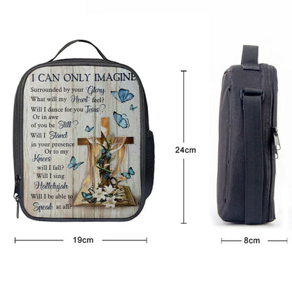 I Can Only Imagine Butterflies Cross Christian Lunch Bag, Christian Lunch Bag, Religious Lunch Box For School, Picnic