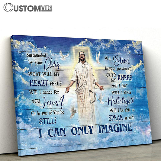 I Can Only Imagine Canvas - Jesus Blue Sky, Holy Spirit Dove Wall Art Canvas - Christian Wall Art - Religious Art