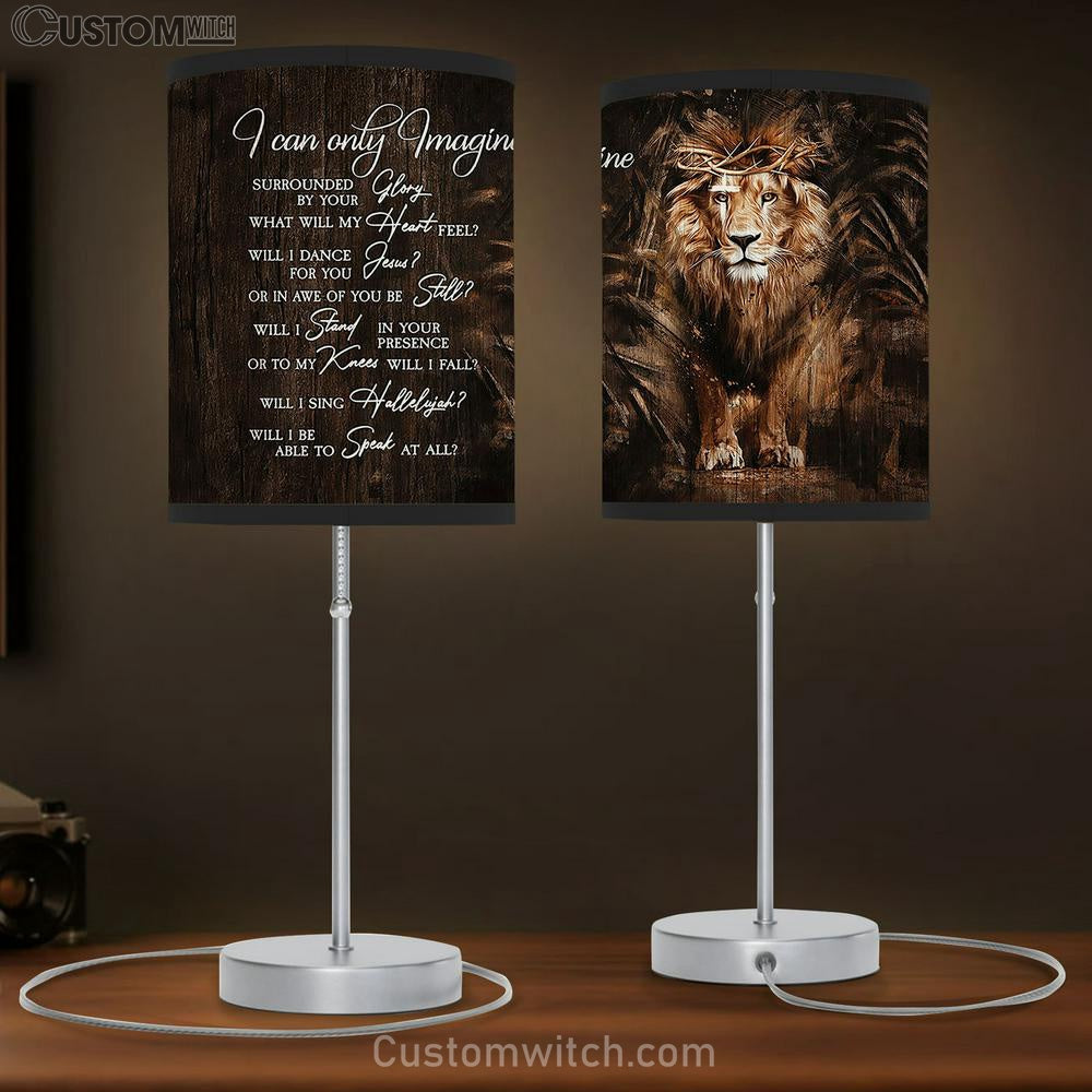 I Can Only Imagine Table Lamb - Lion Of Judah Crown Of Thorns Large Table Lamb Art - Christian Bedroom Decor - Religious Wall Decor