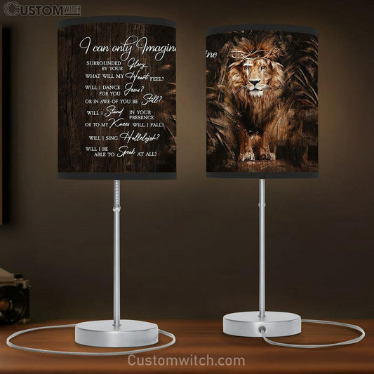 I Can Only Imagine Table Lamb - Lion Of Judah Crown Of Thorns Large Table Lamb Art - Christian Bedroom Decor - Religious Wall Decor