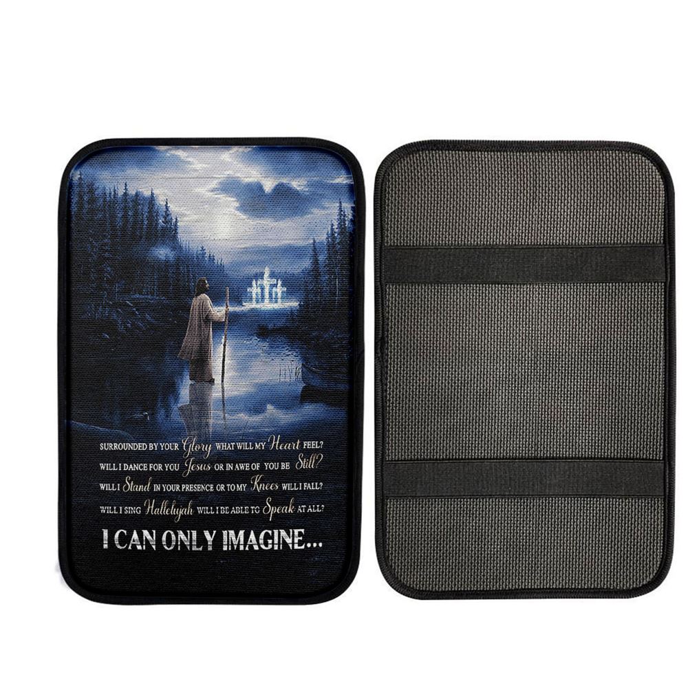 I Can Only Imagine Car Armrest Pad - Jesus Walking On Water Car Center Console Cover, Christ Car Armrest Accessories