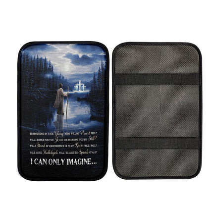 I Can Only Imagine Car Armrest Pad - Jesus Walking On Water Car Center Console Cover, Christ Car Armrest Accessories