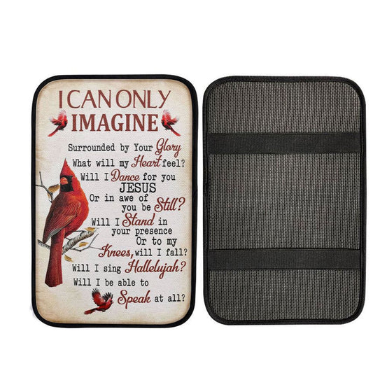 I Can Only Imagine Cardinal Christian Decor Car Center Console Cover, Christian Car Interior Accessories