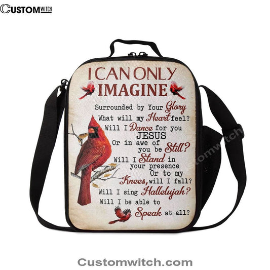 I Can Only Imagine Cardinal Christian Decor Lunch Bag, Christian Lunch Bag, Religious Lunch Box For School, Picnic