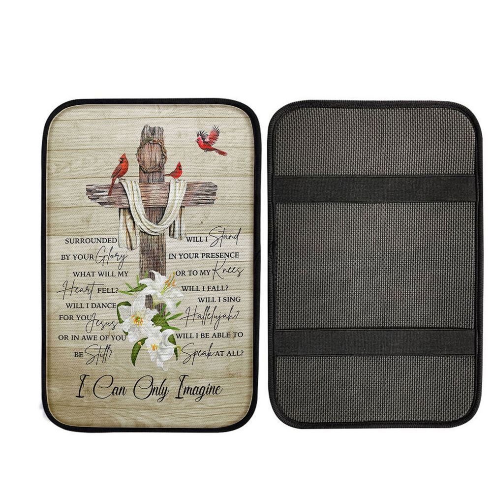 I Can Only Imagine Cardinal On The Cross Car Center Console Cover, Christ Car Armrest Accessories