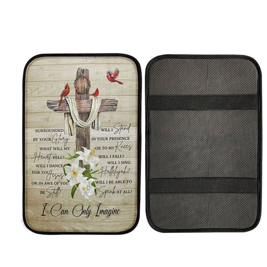 I Can Only Imagine Cardinal On The Cross Car Center Console Cover, Christ Car Armrest Accessories