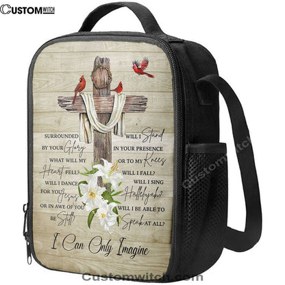I Can Only Imagine Cardinal On The Cross Lunch Bag, Christian Lunch Bag, Religious Lunch Box For School, Picnic
