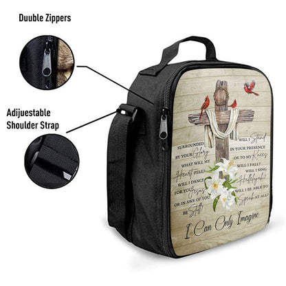 I Can Only Imagine Cardinal On The Cross Lunch Bag, Christian Lunch Bag, Religious Lunch Box For School, Picnic