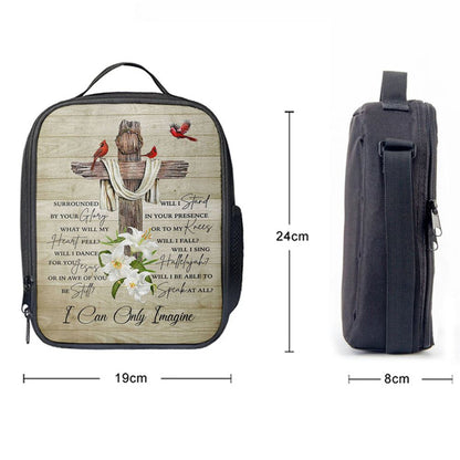 I Can Only Imagine Cardinal On The Cross Lunch Bag, Christian Lunch Bag, Religious Lunch Box For School, Picnic