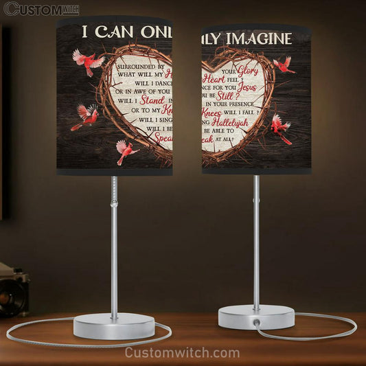 I Can Only Imagine Cardinals And Heart Large Table Lamb Art - Christian Lamb Gift Home Decor - Religious Table Lamb Prints