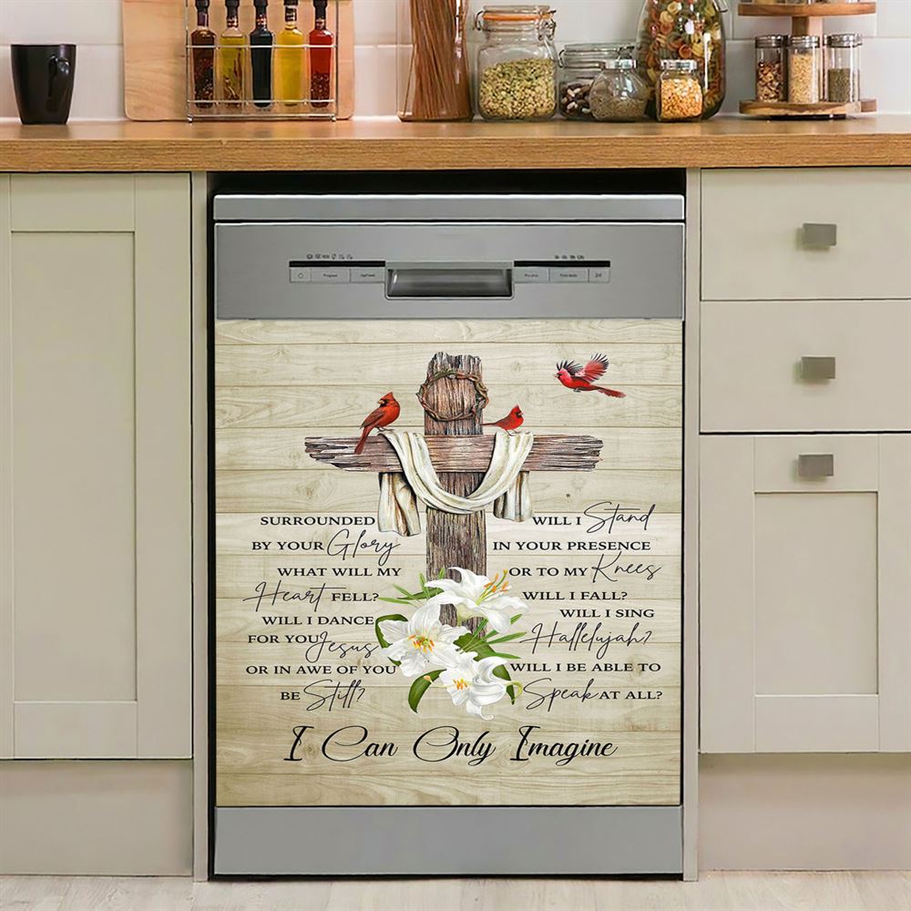 I Can Only Imagine Christian Song Lyrics Dishwasher Cover, Bible Verse Dishwasher Stickers, Scripture Kitchen Decor