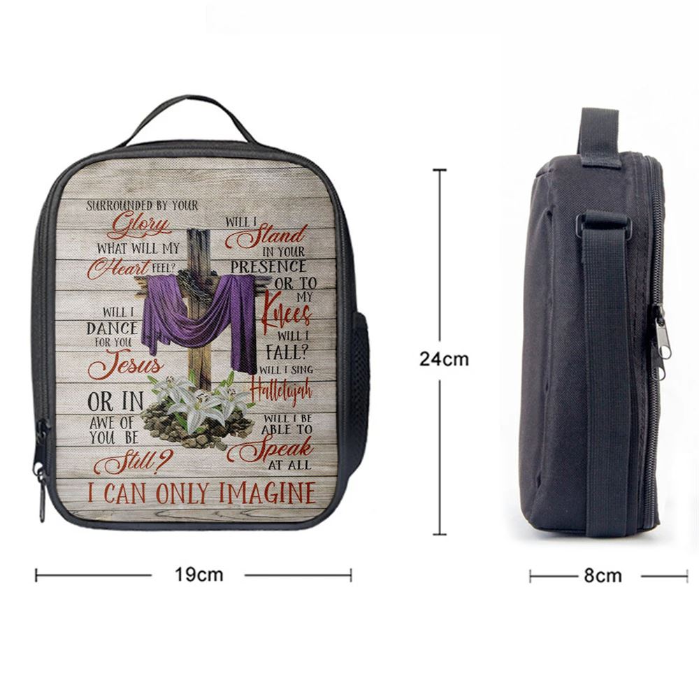 I Can Only Imagine Christian Song Lyrics Lunch Bag, Christian Lunch Bag, Religious Lunch Box For School, Picnic