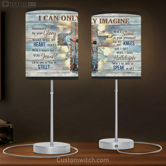 I Can Only Imagine Cross Christ The Redeemer Christian Song Table Lamb Gift - Bible Verse Table Lamb - Religious Bedroom Decor
