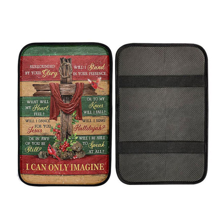 I Can Only Imagine Cross Pretty Cardinal Car Center Console Cover, Christian Car Armrest Accessories