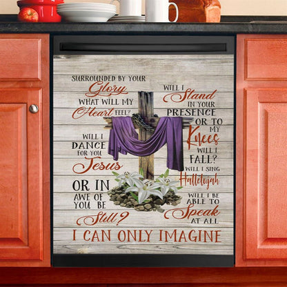 I Can Only Imagine Cross Pretty Cardinal Dishwasher Cover, Bible Verse Dishwasher Stickers, Inspirational Kitchen Decor