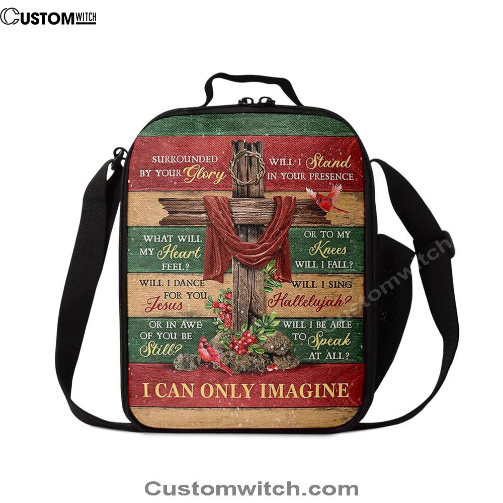 I Can Only Imagine Cross Pretty Cardinal Lunch Bag, Christian Lunch Bag, Religious Lunch Box For School, Picnic