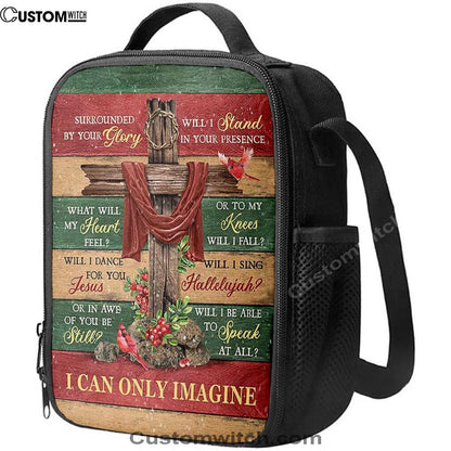 I Can Only Imagine Cross Pretty Cardinal Lunch Bag, Christian Lunch Bag, Religious Lunch Box For School, Picnic