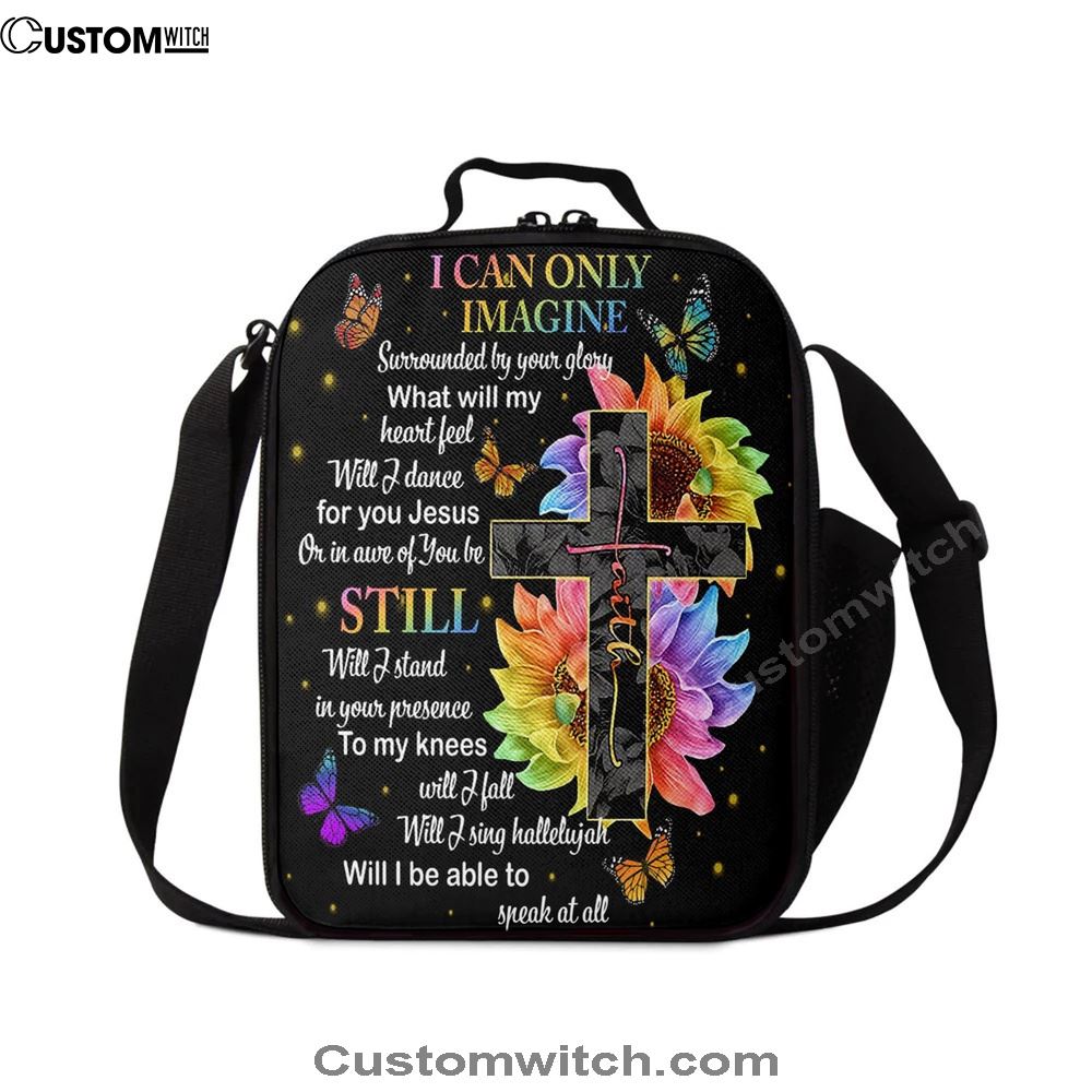 I Can Only Imagine Cross Sunflower Lunch Bag, Christian Lunch Bag, Religious Lunch Box For School, Picnic