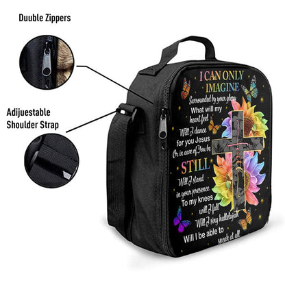 I Can Only Imagine Cross Sunflower Lunch Bag, Christian Lunch Bag, Religious Lunch Box For School, Picnic
