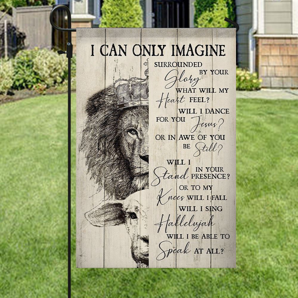 I Can Only Imagine Flag, Lion Flag, Christian's Flag, Bible Verses Flag, Garden Flag, Christian Flag, Scripture Flag, Garden Banner