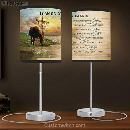 I Can Only Imagine Horse River Cross Lamb Gift Table Lamb - Christian Bedroom Decor - Gifts For Horse Lovers