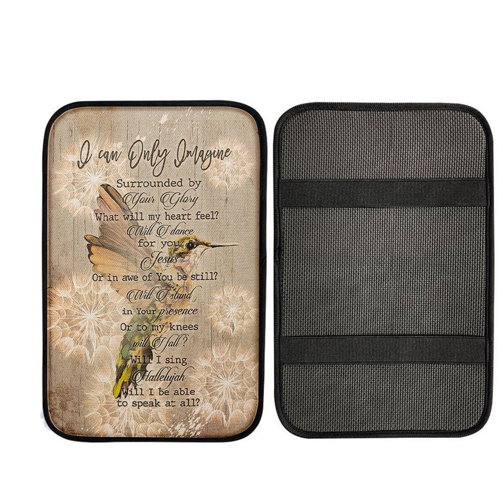 I Can Only Imagine Hummingbird Car Center Console Cover, Christian Car Armrest Accessories