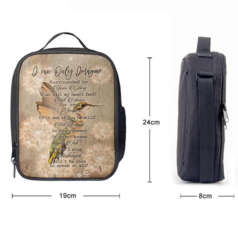I Can Only Imagine Hummingbird Lunch Bag, Christian Lunch Bag, Religious Lunch Box For School, Picnic