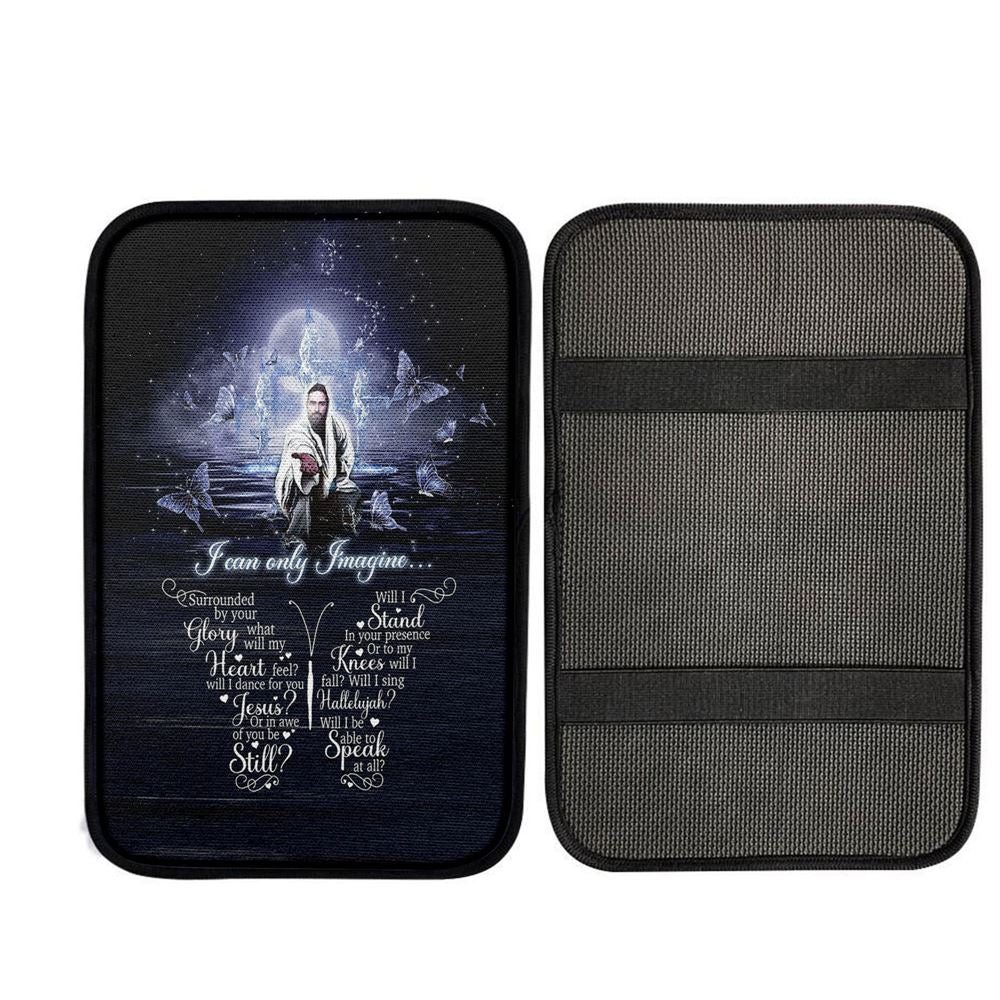 I Can Only Imagine Jesus & Butterflies Car Center Console Cover, Christian Car Armrest Accessories