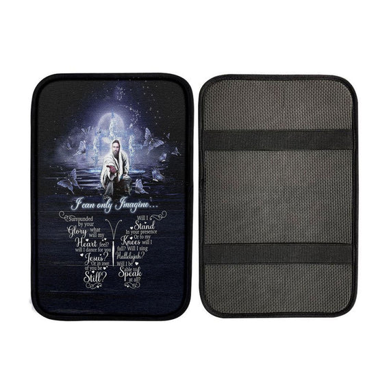 I Can Only Imagine Jesus & Butterflies Car Center Console Cover, Christian Car Armrest Accessories
