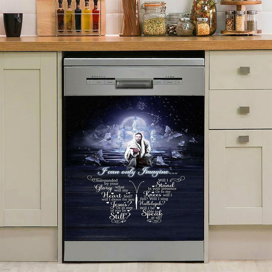 I Can Only Imagine Jesus & Butterflies Dishwasher Cover, Jesus Dishwasher Stickers, Christian Kitchen Decor